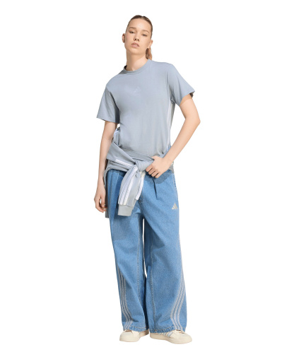 adidas Women's Stadium Washed Denim Loose-Fit Pants - Crystal Sky