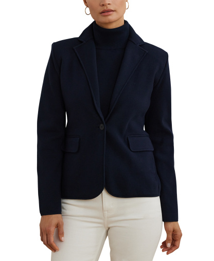 Lauren Ralph Lauren Women's Cotton-Blend Sweater Blazer - Lauren Navy