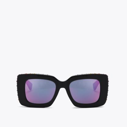 Kurt Geiger London Rectangle Shoreditch Sunglasses - Black