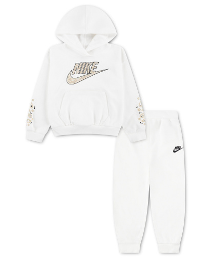 Nike Girls' 4-6X Retro Remix Long-Sleeve Hoodie and Joggers, 2-Piece Set - Sail