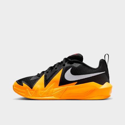 Big Kids' Nithtke S.T. Dynamite Basketball Shoes - Black/Laser Orange/University Gold/White - Left shoe facing left. Outside of the shoe.