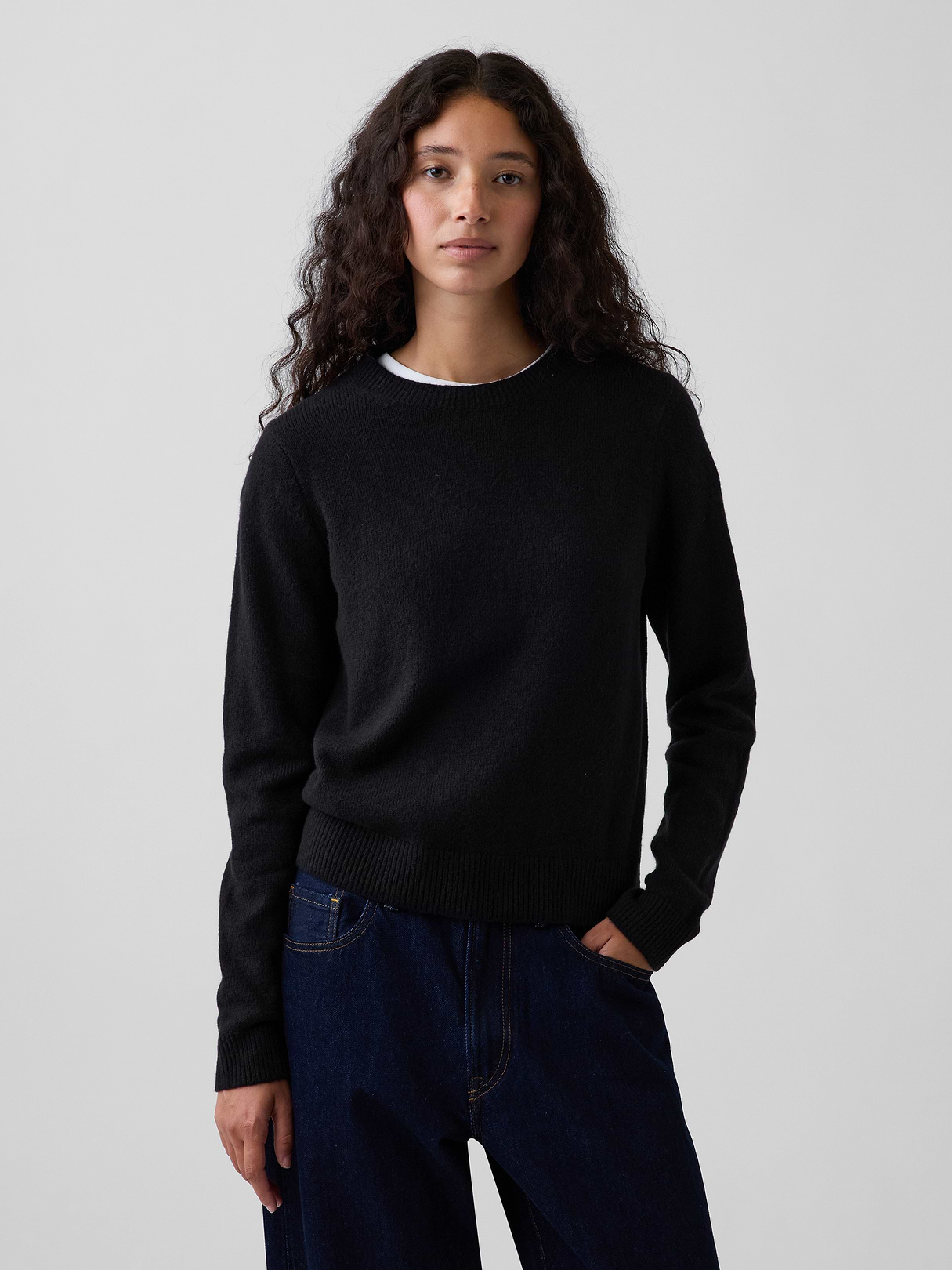 CashSoft Crew Sweater - Black
