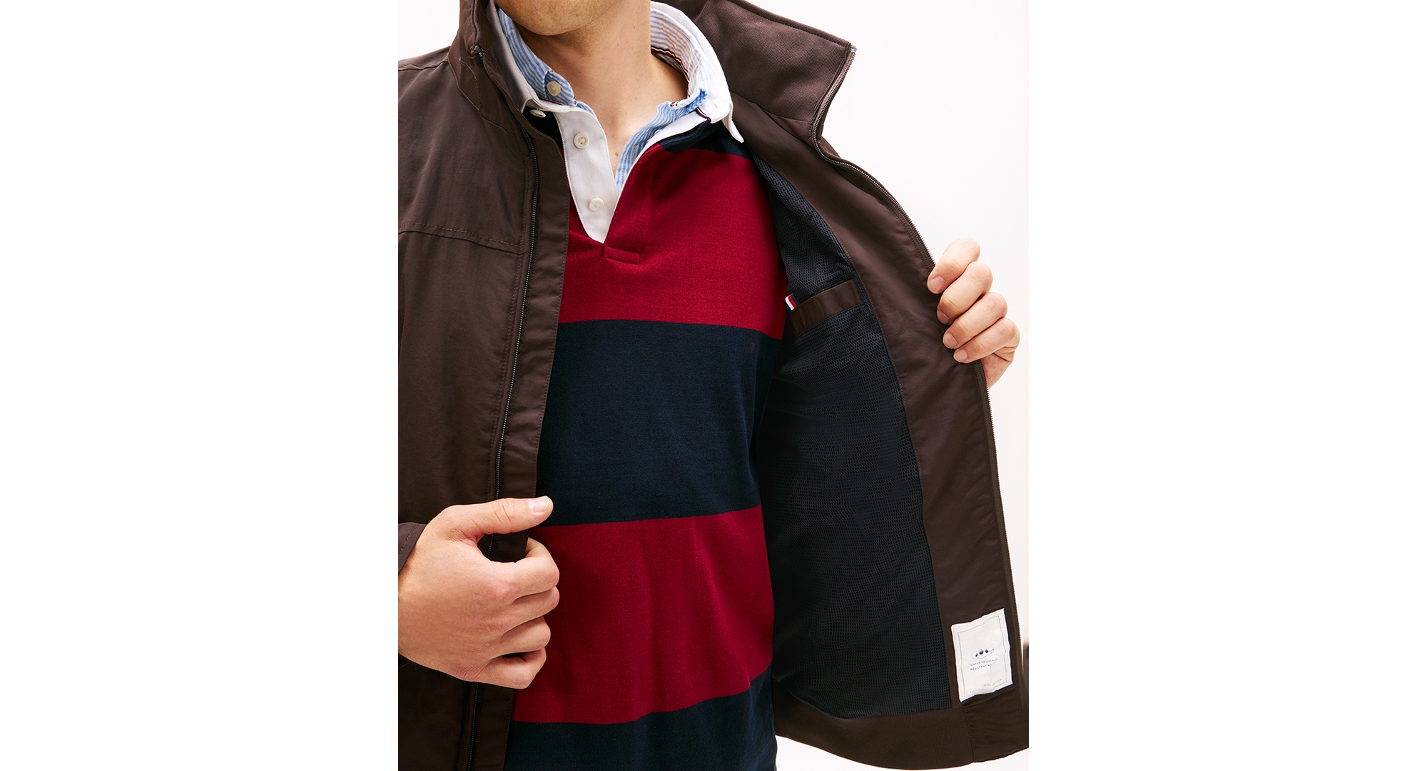 Tommy Hilfiger Men's Regatta Water Resistant Jacket - Chocolate Brown