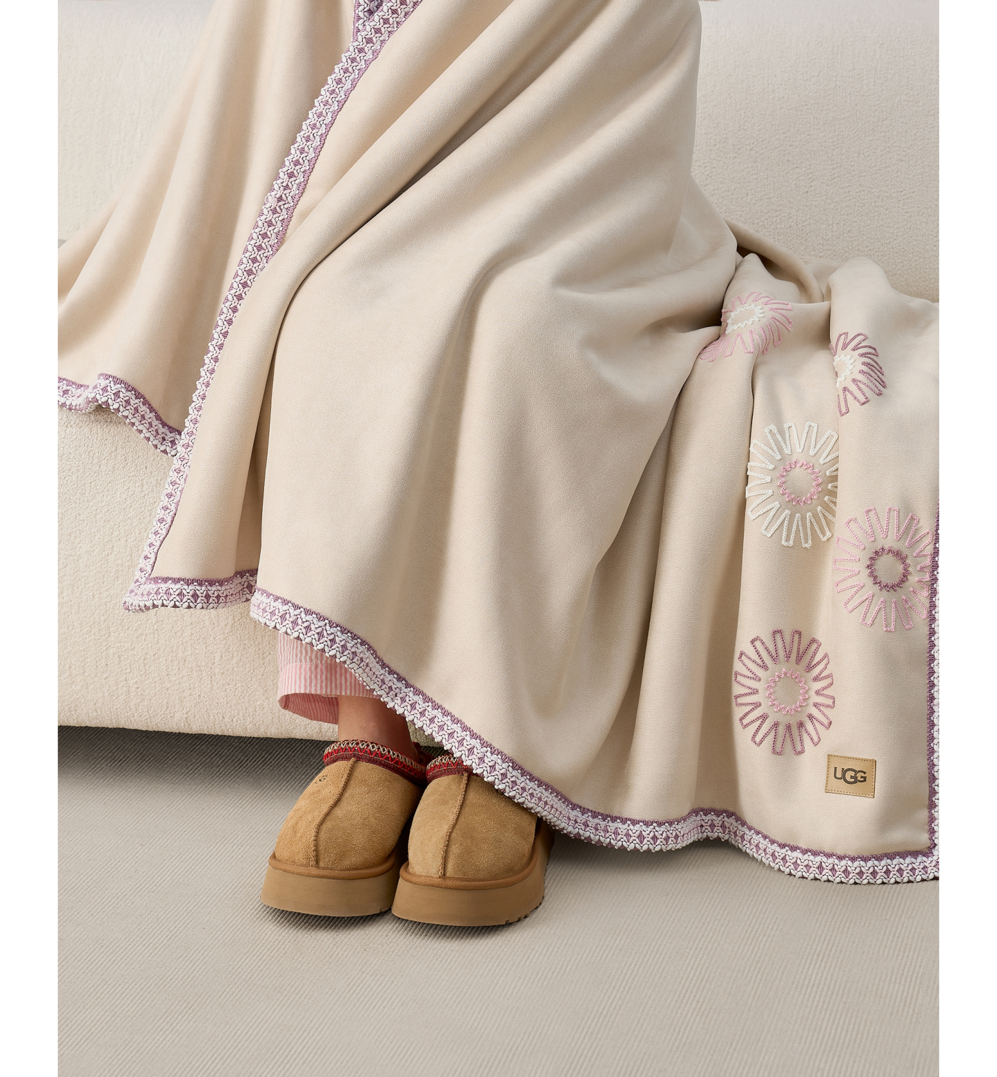 UGG® Kirkwood UGG Braid Throw, 50" x 70" - Cream