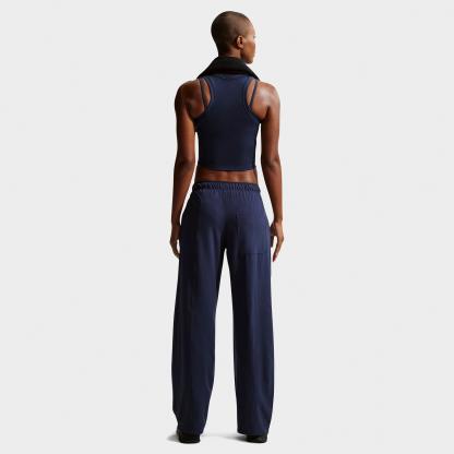 Women's Nithtke One Dri-FIT Woven Wide-Leg Pants - Midnight Navy/White