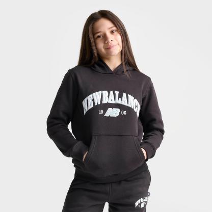 Girls' Big Kids' New Balance Chenille Arch Pullover Hoodie - Caviar - view 3