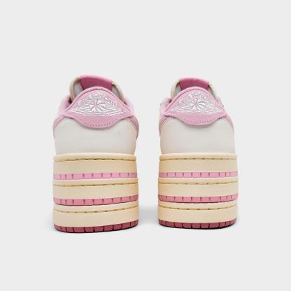 Women's Air Jordan 1 Low Triple Stack Casual Shoes - Pale Ivory/Iced Carmine/Muslin - view 4