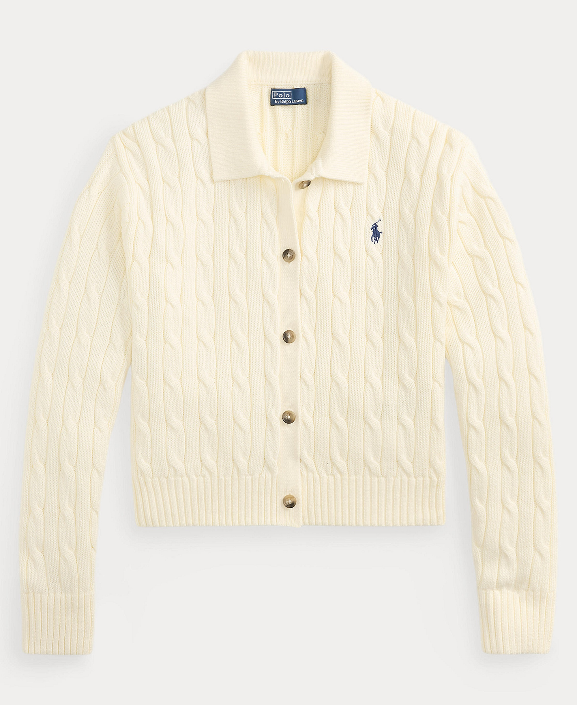 Polo Ralph Lauren Women's Polo Collar Long-Sleeve Cardigan - Clubhouse Cream
