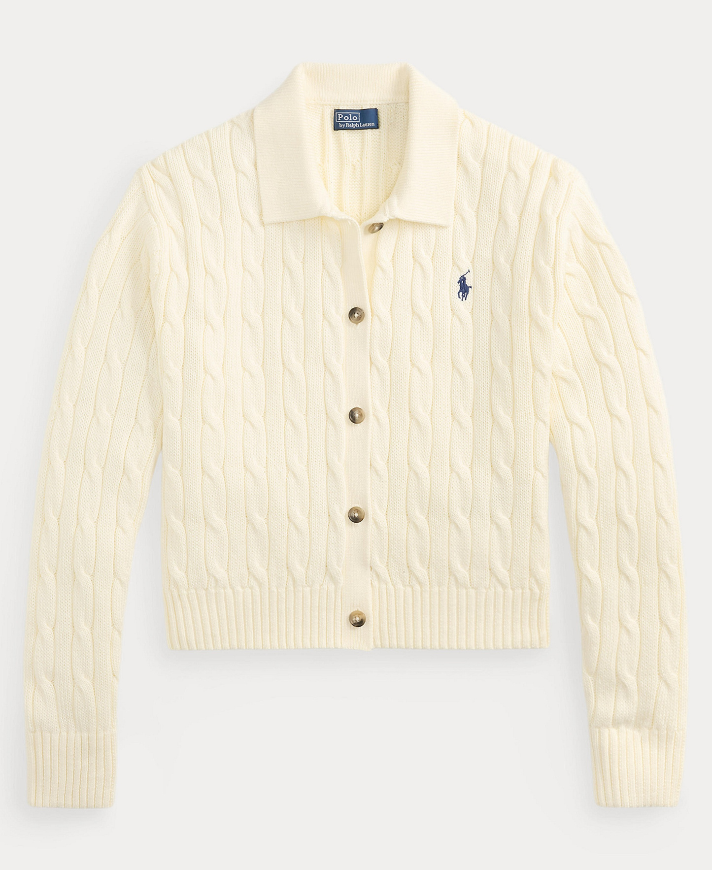 Polo Ralph Lauren Women's Polo Collar Long-Sleeve Cardigan - Clubhouse Cream