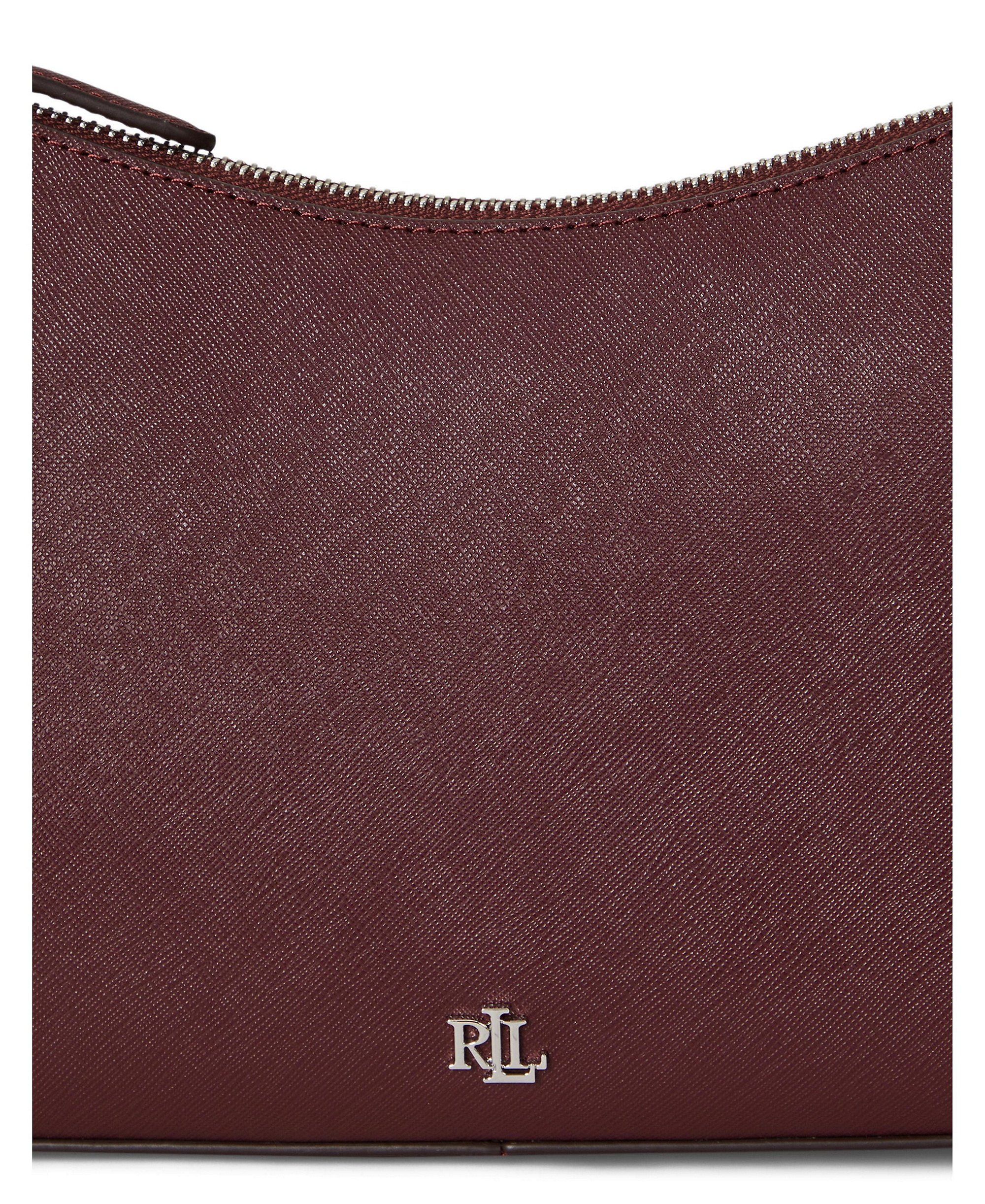 Lauren Ralph Lauren Crosshatch Leather Danni Small Shoulder Handbag - Dark Garnet