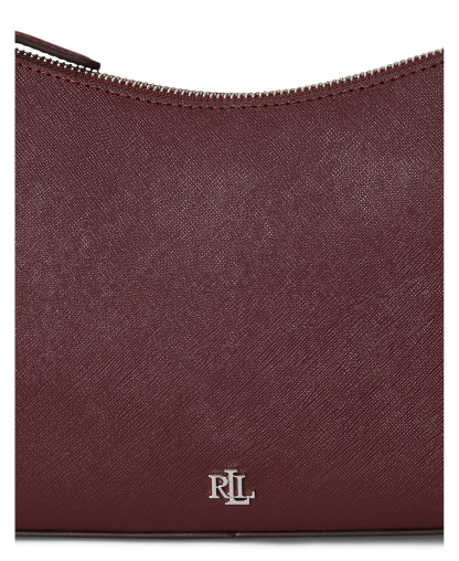 Lauren Ralph Lauren Crosshatch Leather Danni Small Shoulder Handbag - Dark Garnet