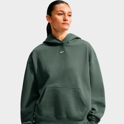 Women's Nithtke Studio Fleece Medium-Weight Camo Oversized Pullover Hoodie - Camo Green/Sail