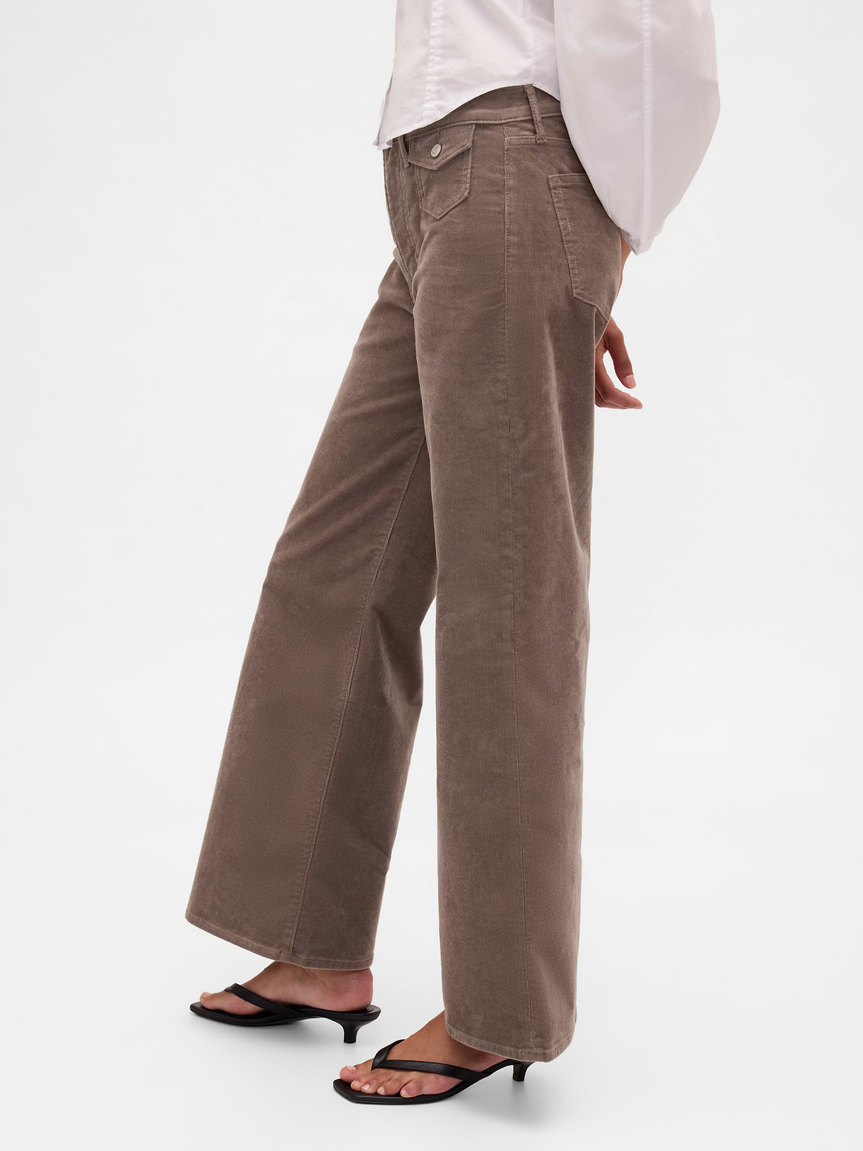 High Rise Stride Wide-Leg Jeans - Plymouth rock brown