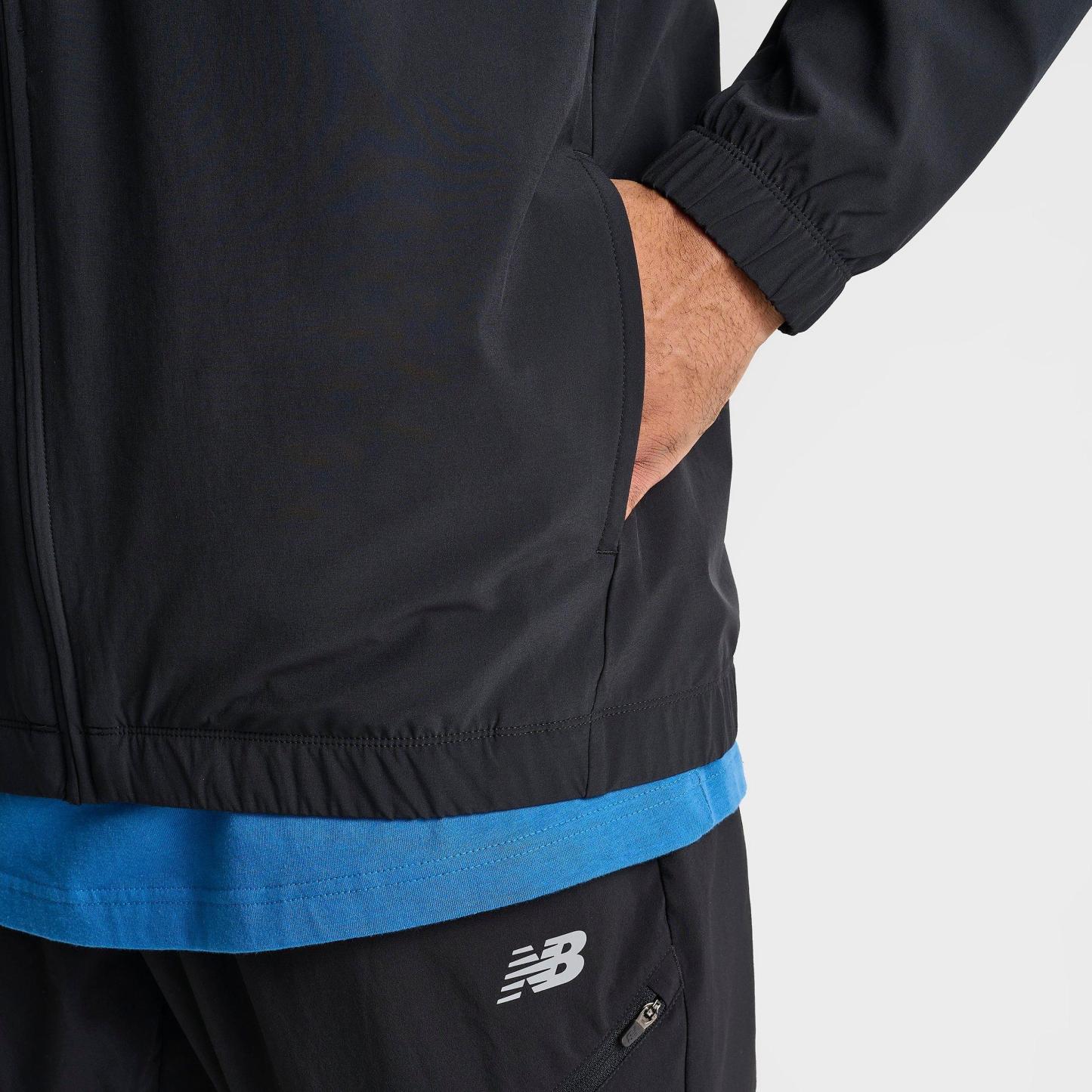 Men's New Balance Sport Essentials Woven Full-Zip Jacket - Black/Black - view 6