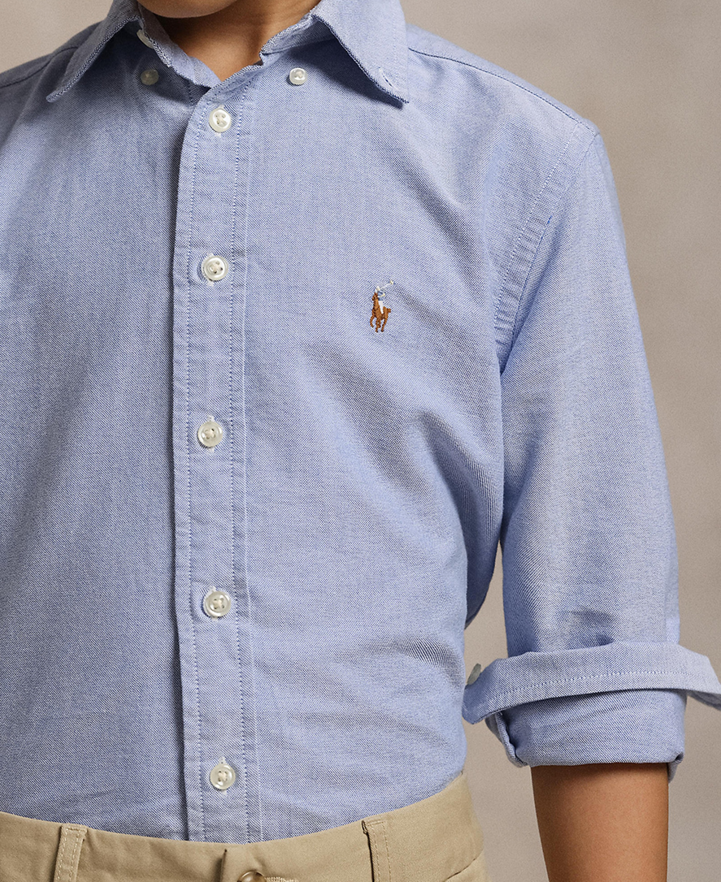 Polo Ralph Lauren 8-20 Boys' Embroidered Pony Logo Cotton Oxford Shirt - Light Blue