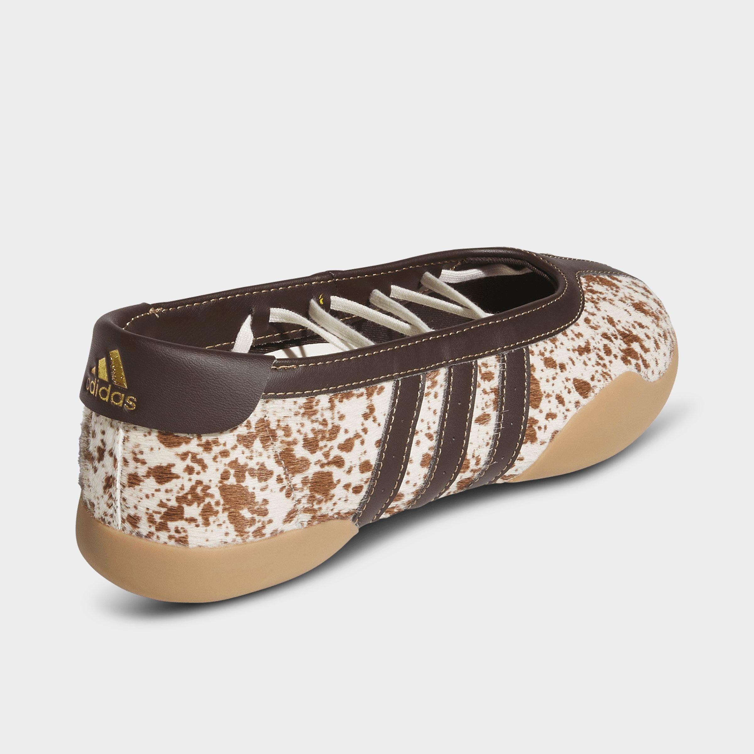 Women's adidas Originals Taekwondo Mei Ballet Casual Shoes - Off White/Dark Brown/Gum - Back view