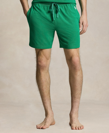 Polo Ralph Lauren Men's Regular-Fit Pajama Shorts - Billiard/White logo