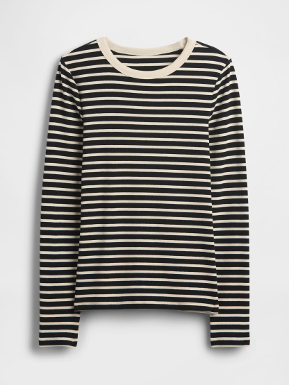 Modern Crewneck T-Shirt - Black & white stripe