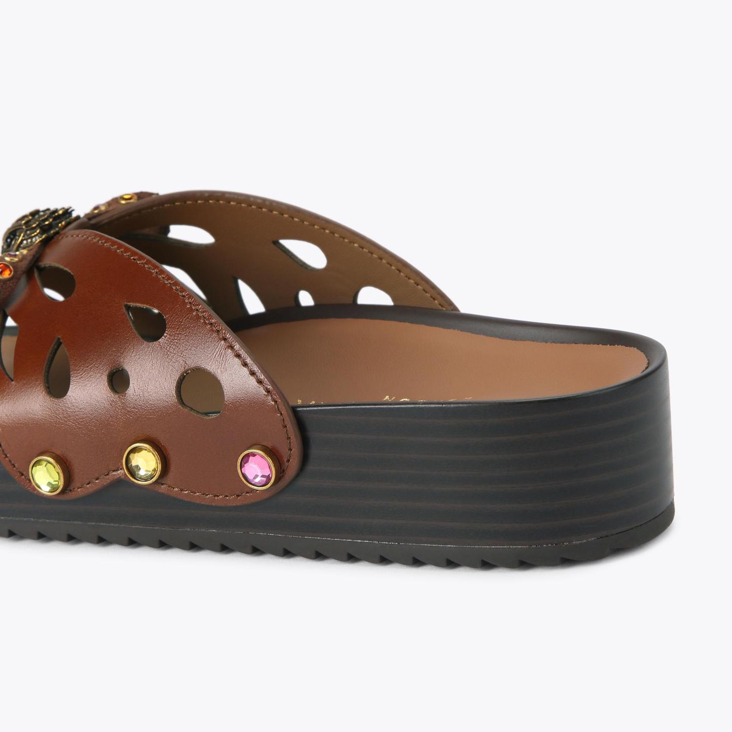 Kurt Geiger London Boho Butterfly Flat Sandal - Brown - view 4