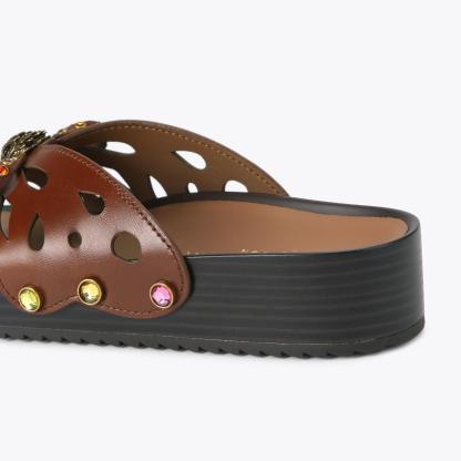 Kurt Geiger London Boho Butterfly Flat Sandal - Brown - view 4