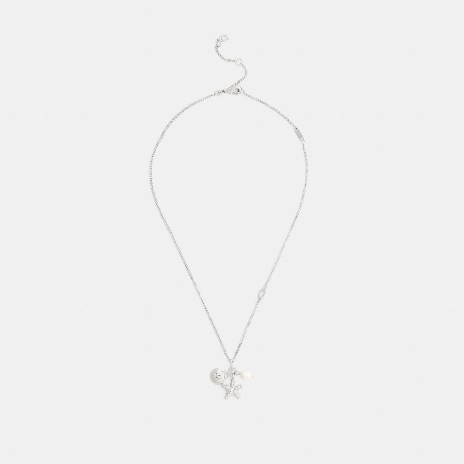 Pearl And Seashell Pendant Necklace - Silver/Pearl - view 2