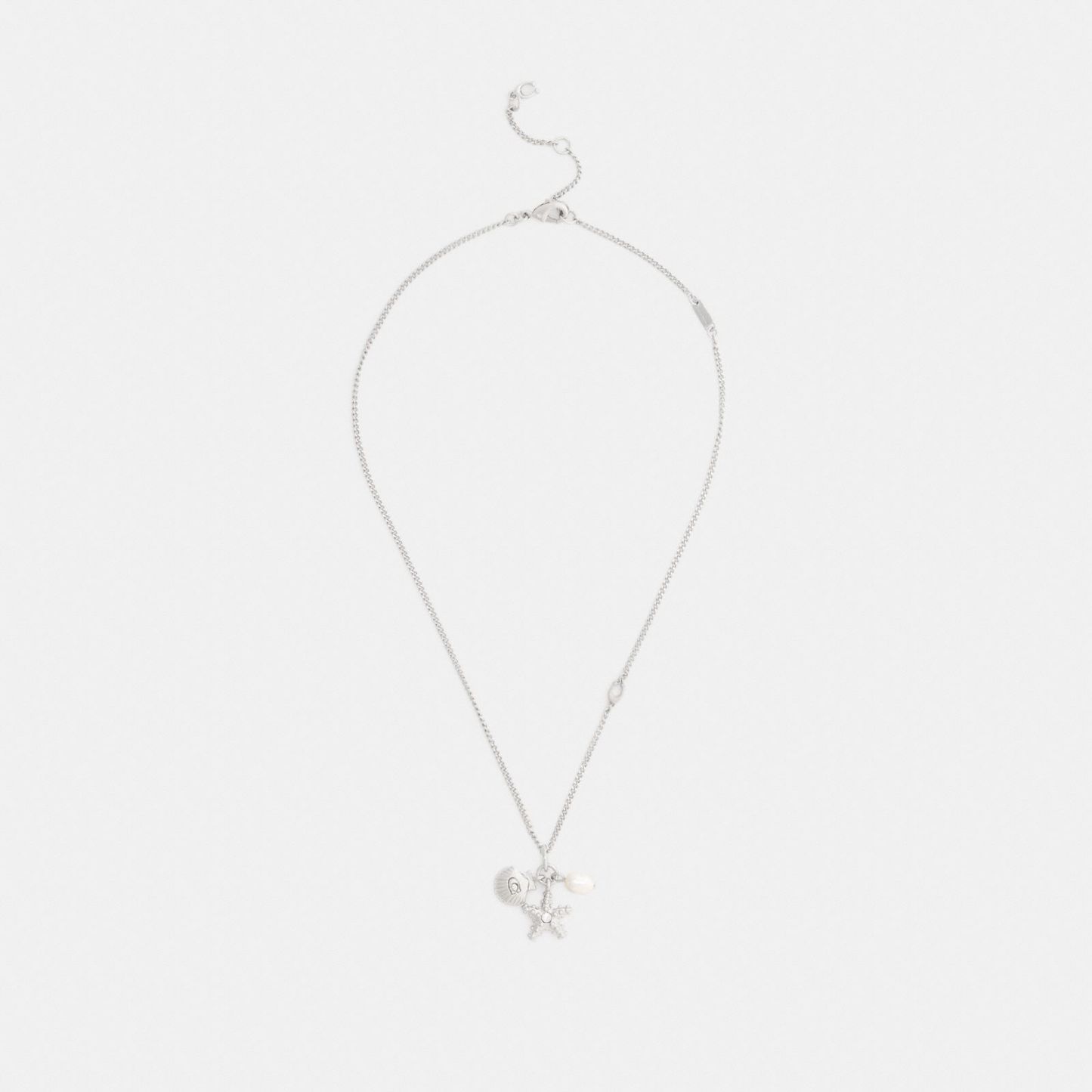 Pearl And Seashell Pendant Necklace - Silver/Pearl - view 2