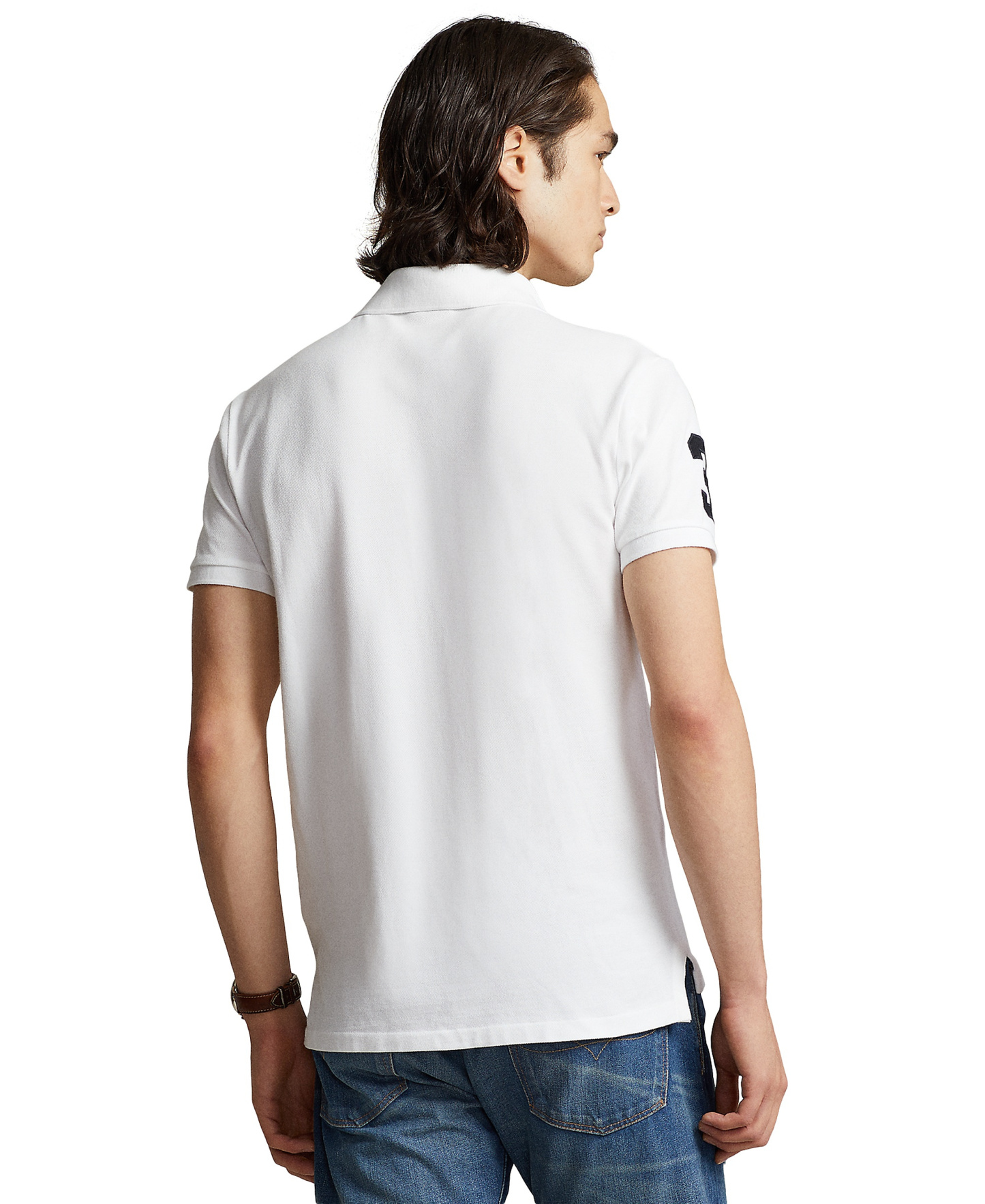 Polo Ralph Lauren Men's Big Pony Custom Slim-Fit Mesh Polo Shirt - White