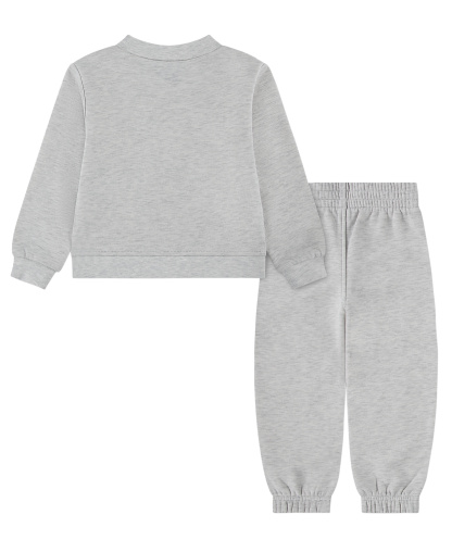 Jordan Boys' 4-7 Striped Fleece Long-Sleeve Top and Pants, 2-Piece Set - NEUTRAL GREY HEATHER