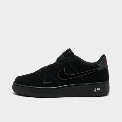 Big Kids' Nike Air Force 1 Low Casual Shoes - Black/Dark Smoke
