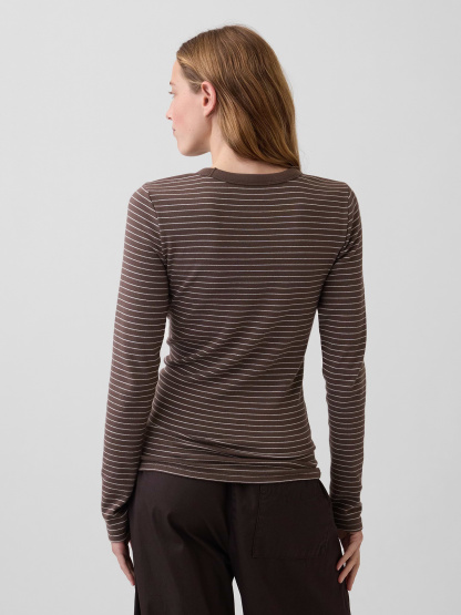 Modern Crewneck T-Shirt - Brown stripe