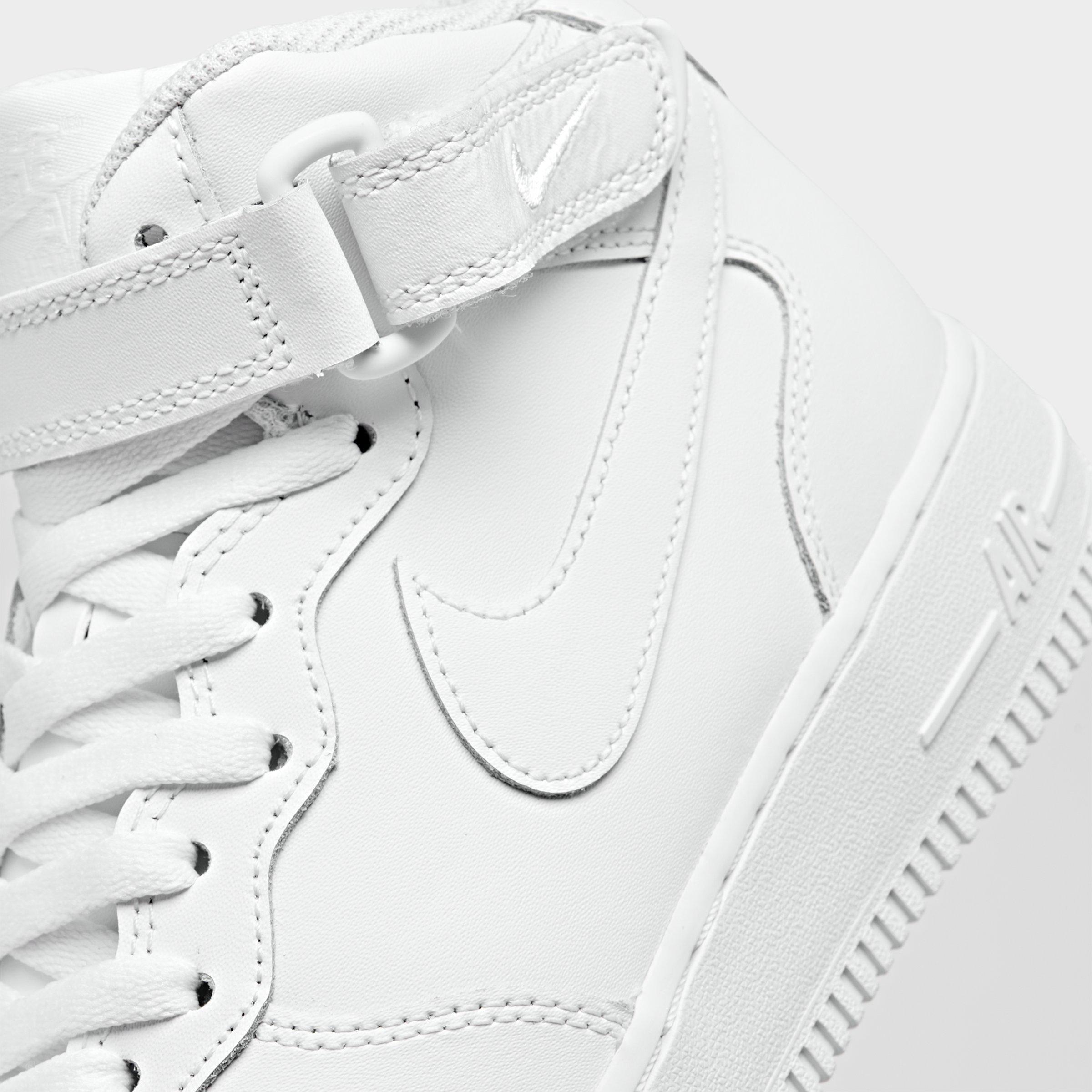 Big Kids' Nithtke Air Force 1 MId '07 LE Casual Shoes - White/White - Detail shot