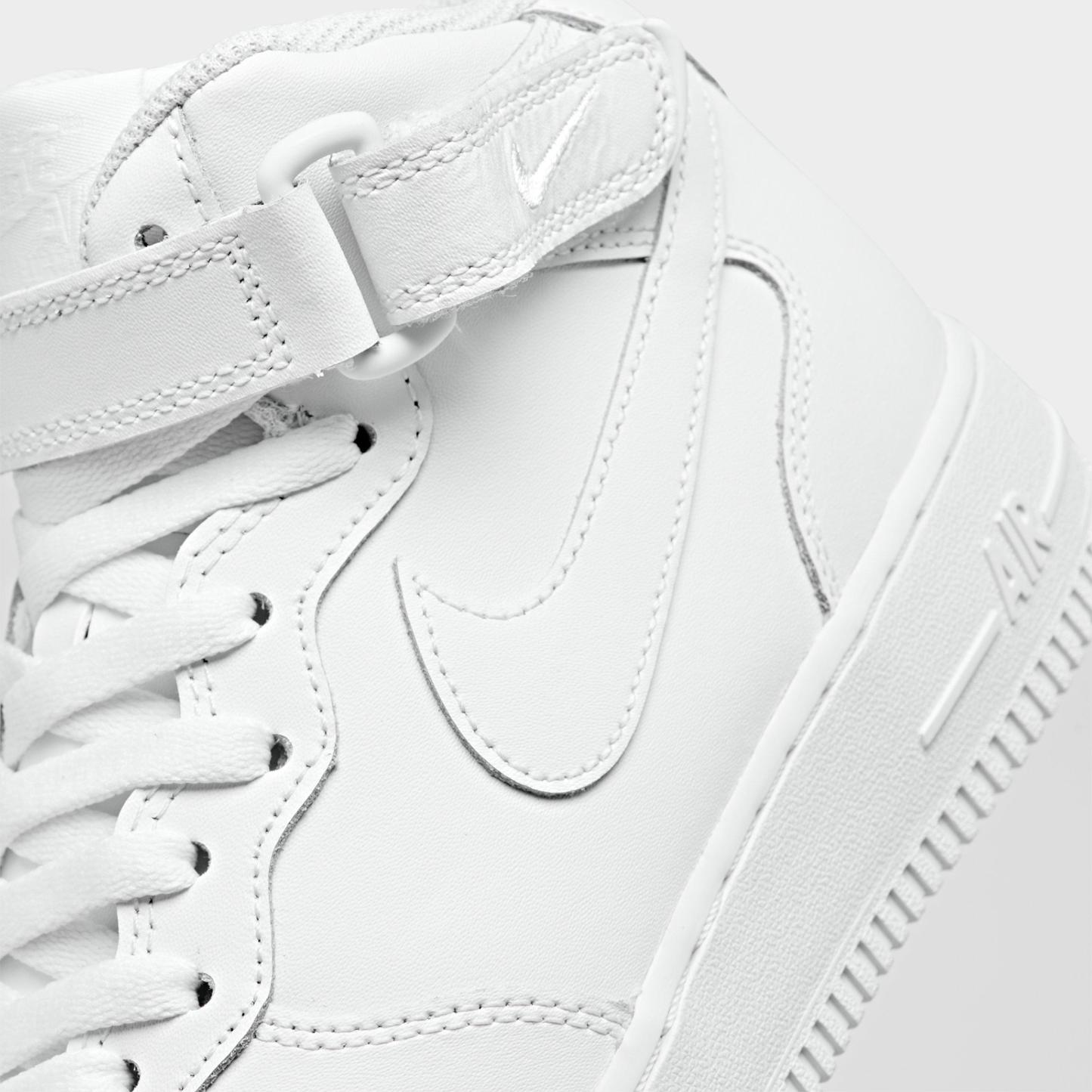Big Kids' Nithtke Air Force 1 MId '07 LE Casual Shoes - White/White - Detail shot