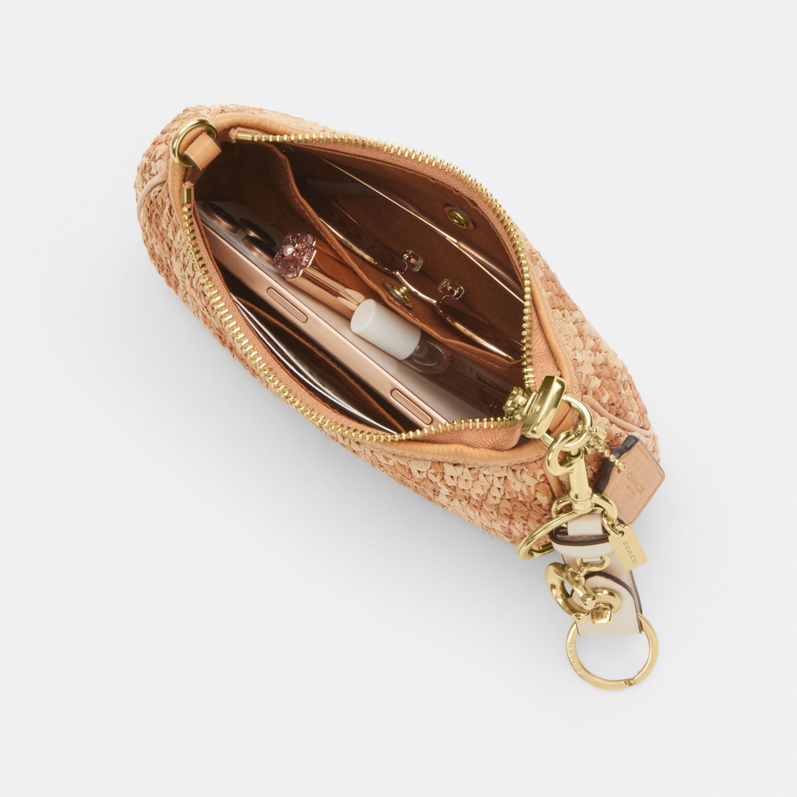 Teri Mini Crossbody Bag With Gingham Print - Gold/Tan - view 5