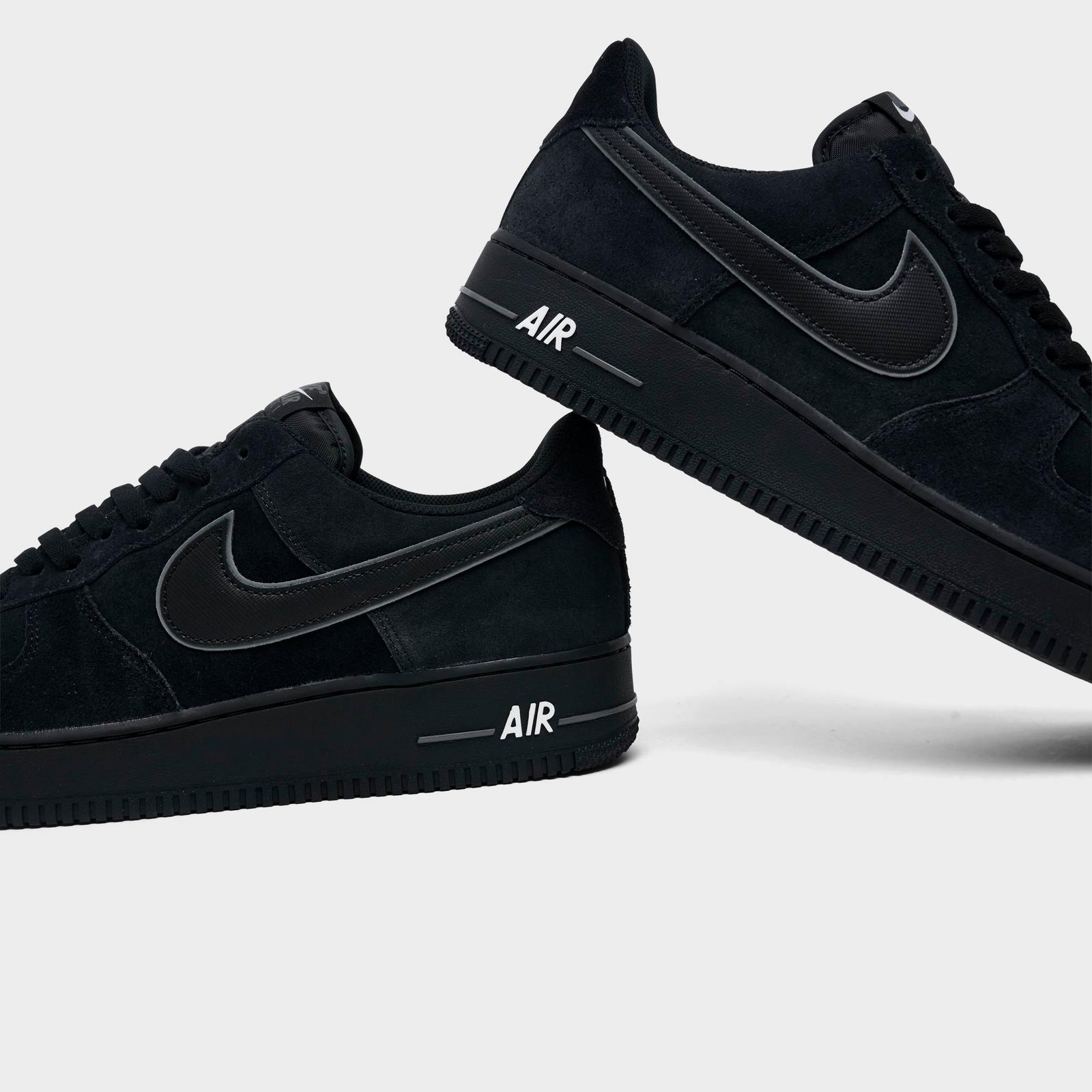 Men's Nike Air Force 1 '07 LV8 Casual Shoes - Black/Black/Iron Grey/White