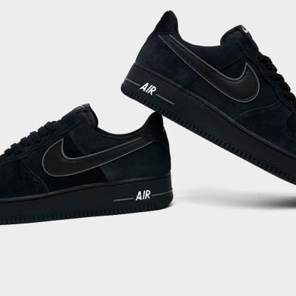 Men's Nike Air Force 1 '07 LV8 Casual Shoes - Black/Black/Iron Grey/White