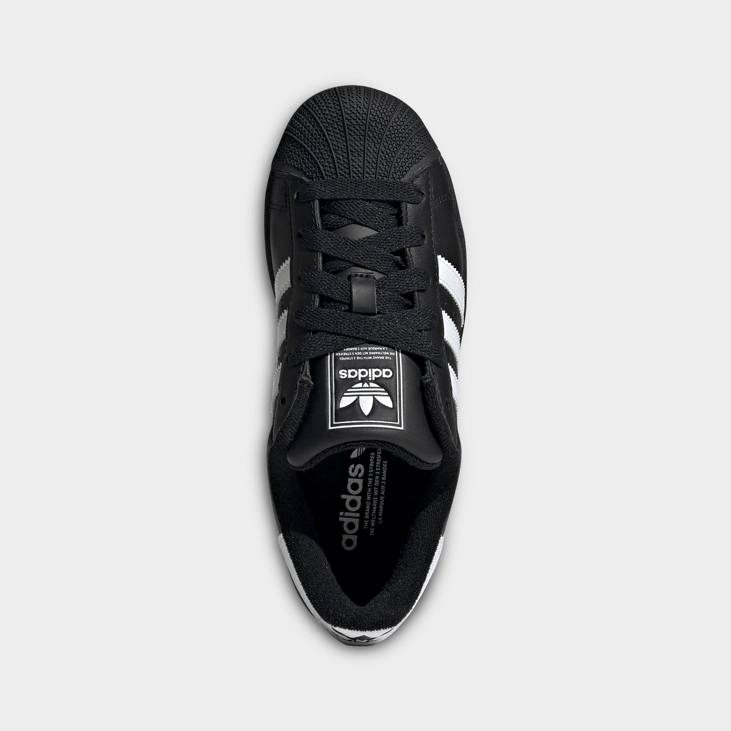 Big Kids' adidas Originals Superstar II Casual Shoes - Black/White - Top view