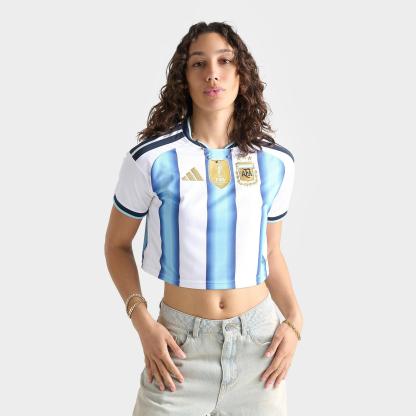 Women's adidas Argentina 2026 Home Cropped Jersey - White/Icey Blue/Light Blue - view 1