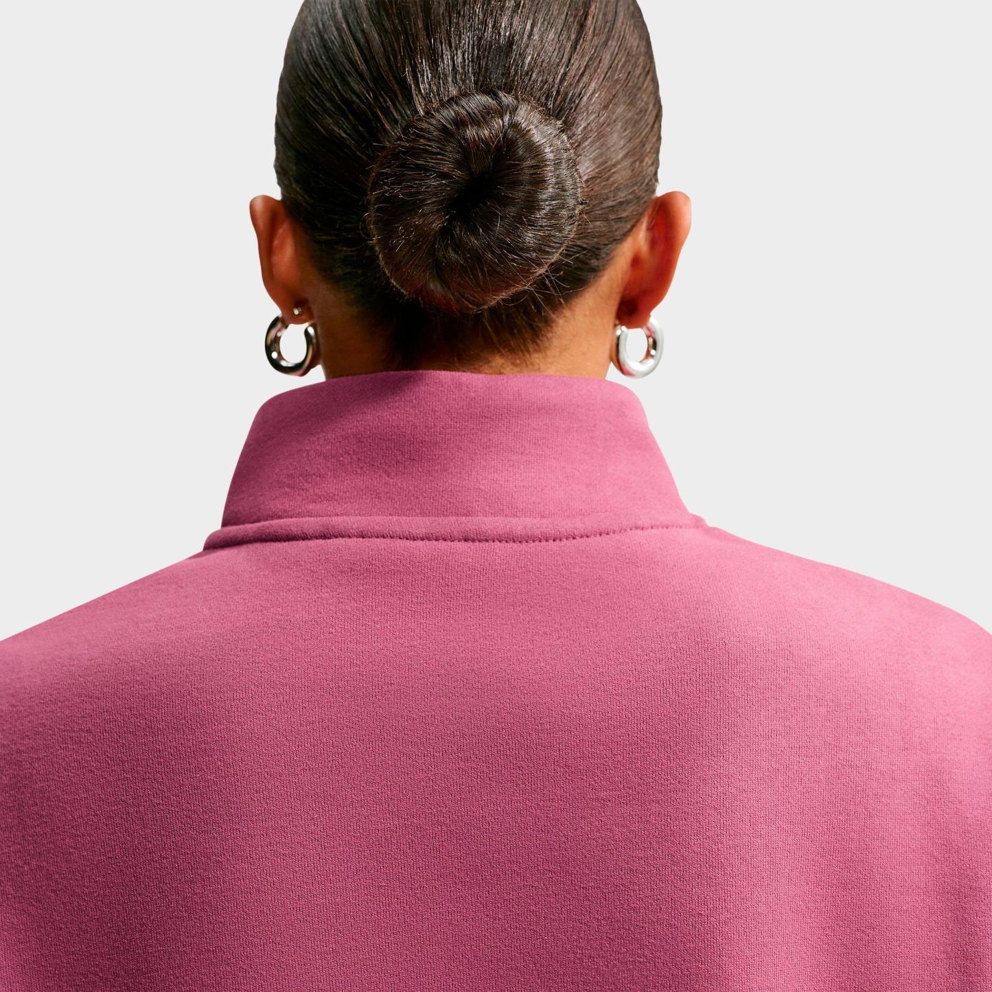 Women's Nithtke Studio Fleece Medium-Weight Oversized Cropped Quarter-Zip Jacket - Pink Smoke/Sail