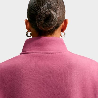 Women's Nithtke Studio Fleece Medium-Weight Oversized Cropped Quarter-Zip Jacket - Pink Smoke/Sail