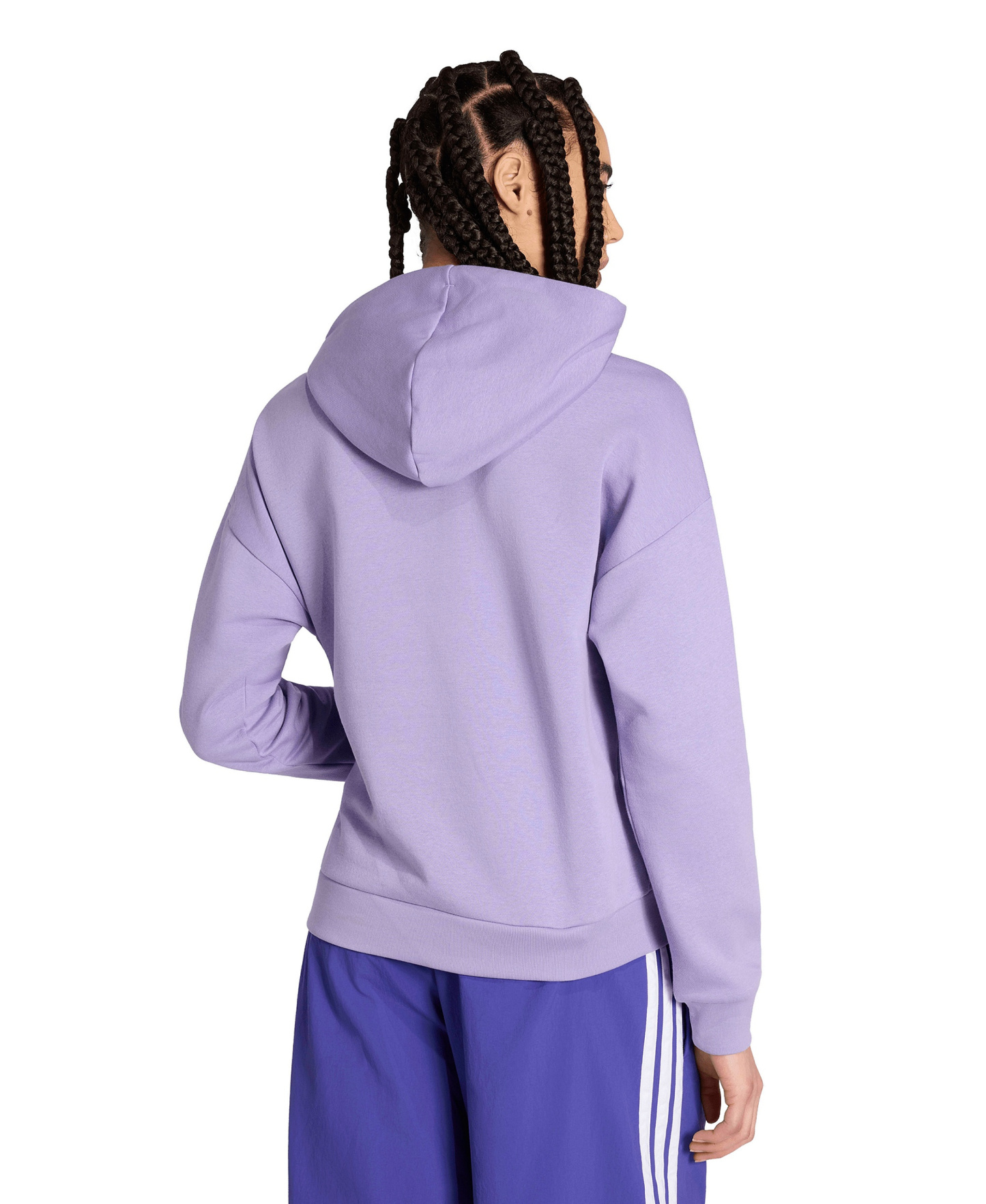 adidas Women's Essentials Long-Sleeve Logo Hoodie - Magic Lilac/White