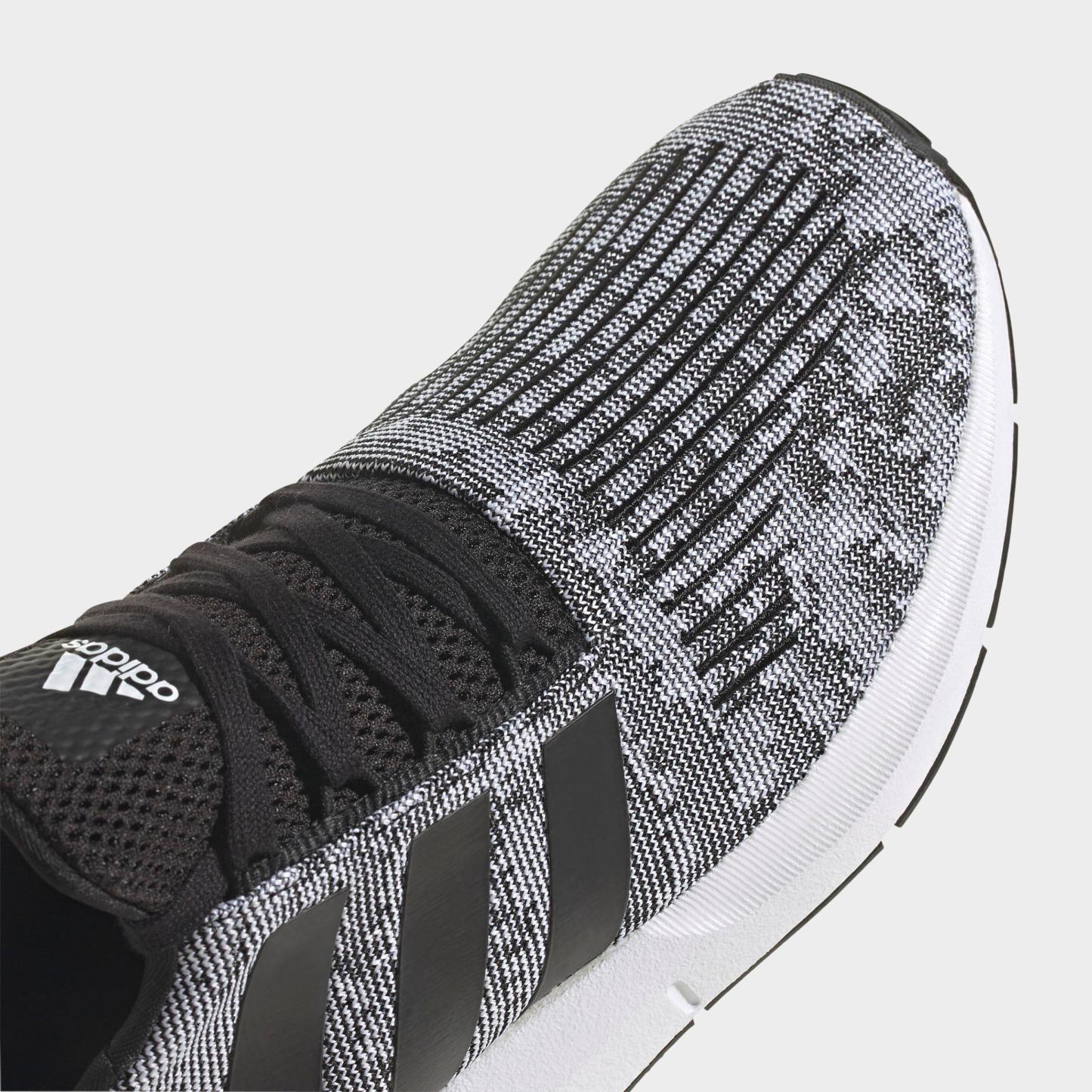 Men's adidas Originals Swift Run 1.0 Casual Shoes - Black/Black/Cloud White - Detail shot