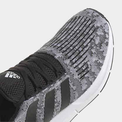Men's adidas Originals Swift Run 1.0 Casual Shoes - Black/Black/Cloud White - Detail shot
