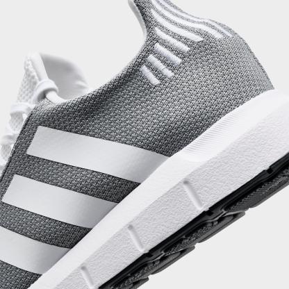 Men's adidas Originals Swift Run 1.0 Casual Shoes - Grey/Footwear White/Core Black - Detail shot