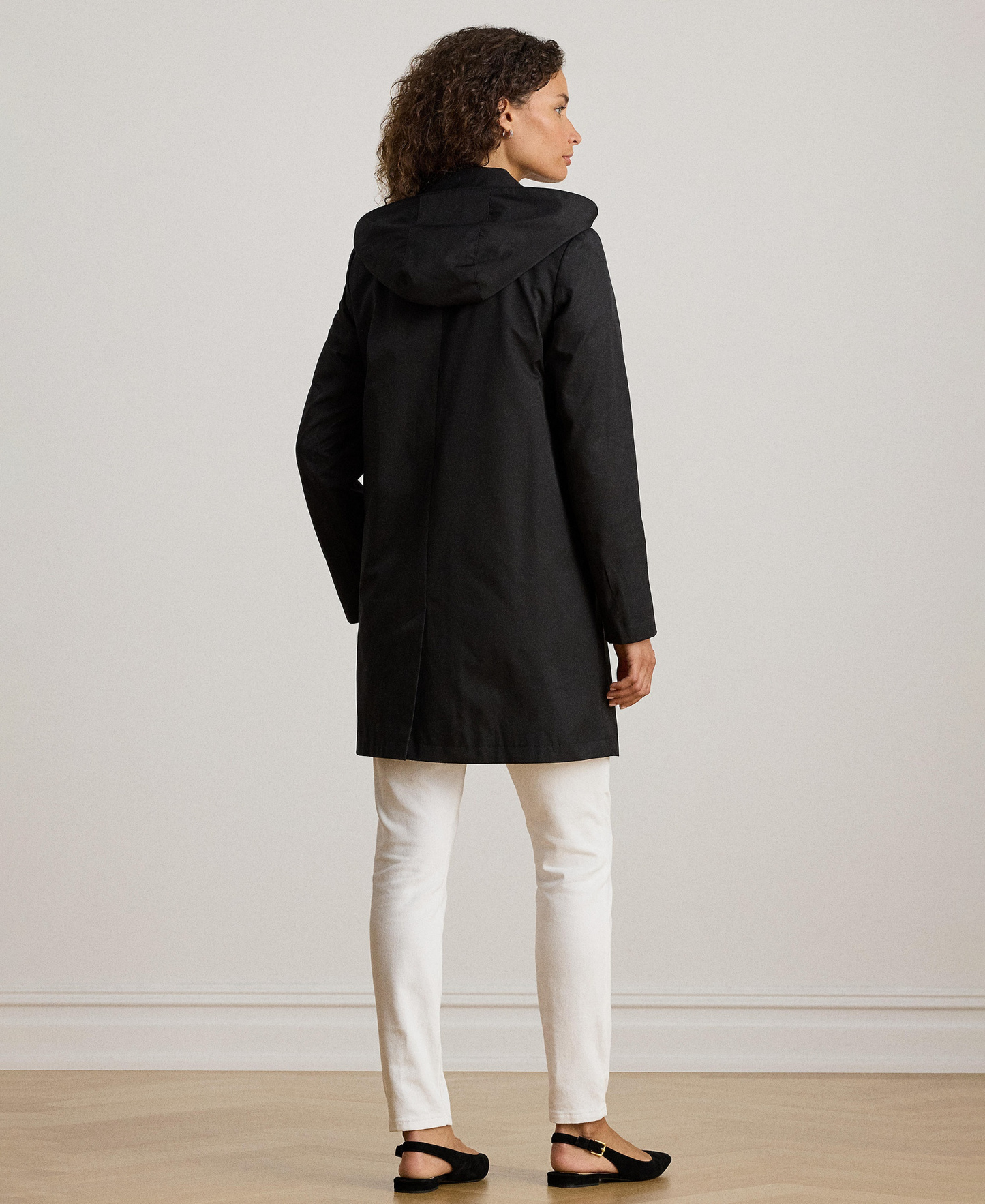 Lauren Ralph Lauren Women's Hooded Water-Resistant A-Line Raincoat, Created for Macy's - Black