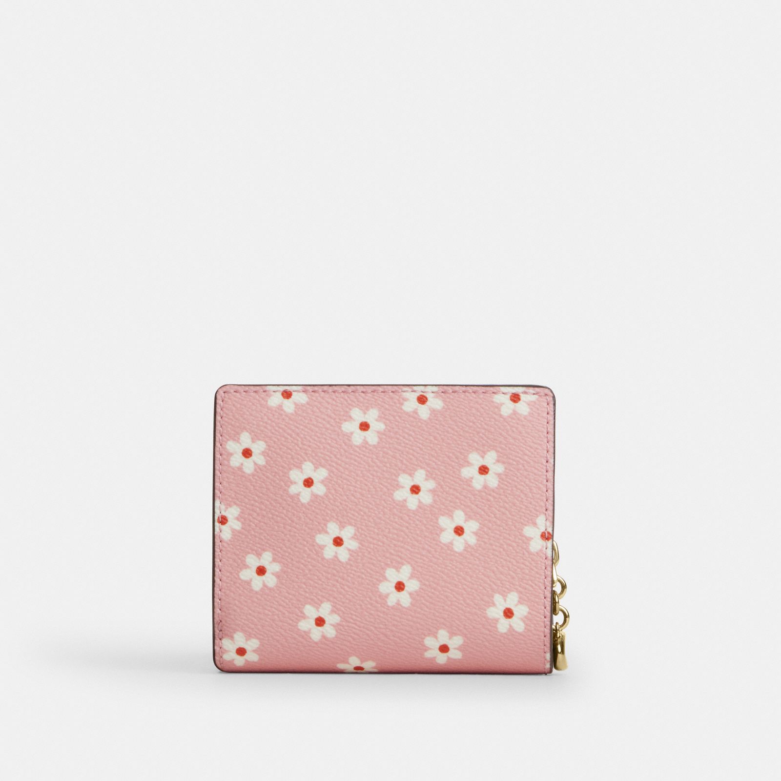 Snap Wallet With Floral Print - Gold/Pink Multi - view 4