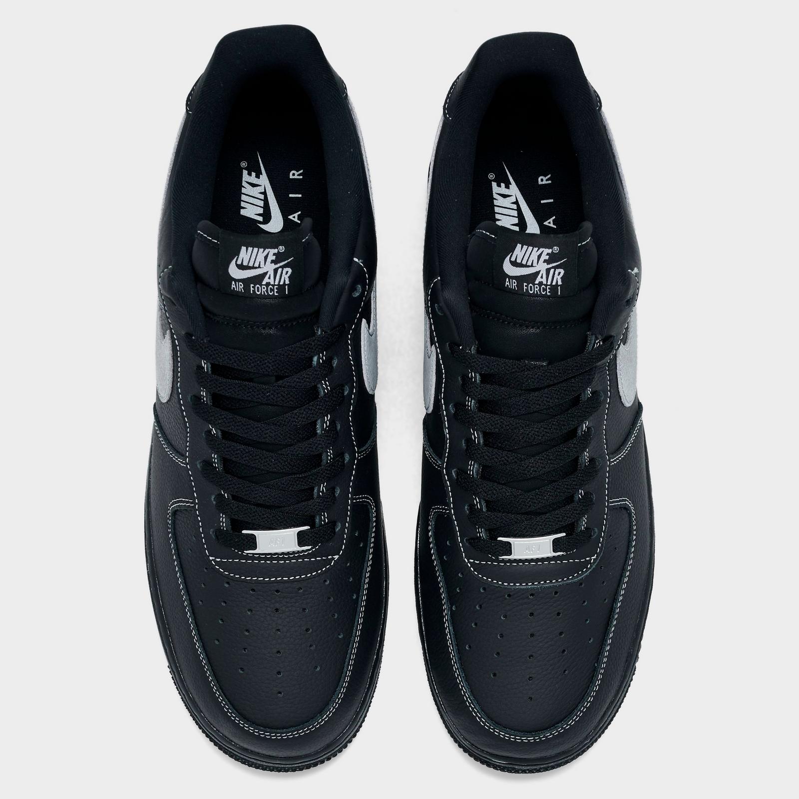 Men's Nike Air Force 1 '07 LV8 Casual Shoes - Black/Black/Black/Wolf Grey