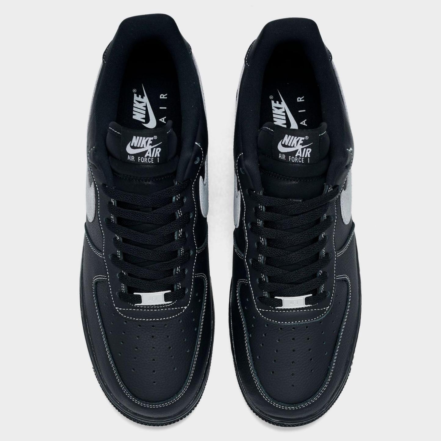 Men's Nike Air Force 1 '07 LV8 Casual Shoes - Black/Black/Black/Wolf Grey