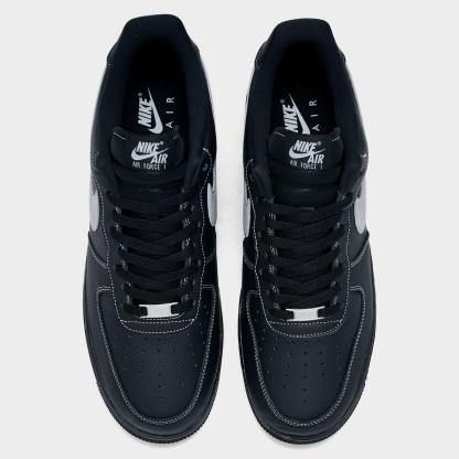 Men's Nike Air Force 1 '07 LV8 Casual Shoes - Black/Black/Black/Wolf Grey