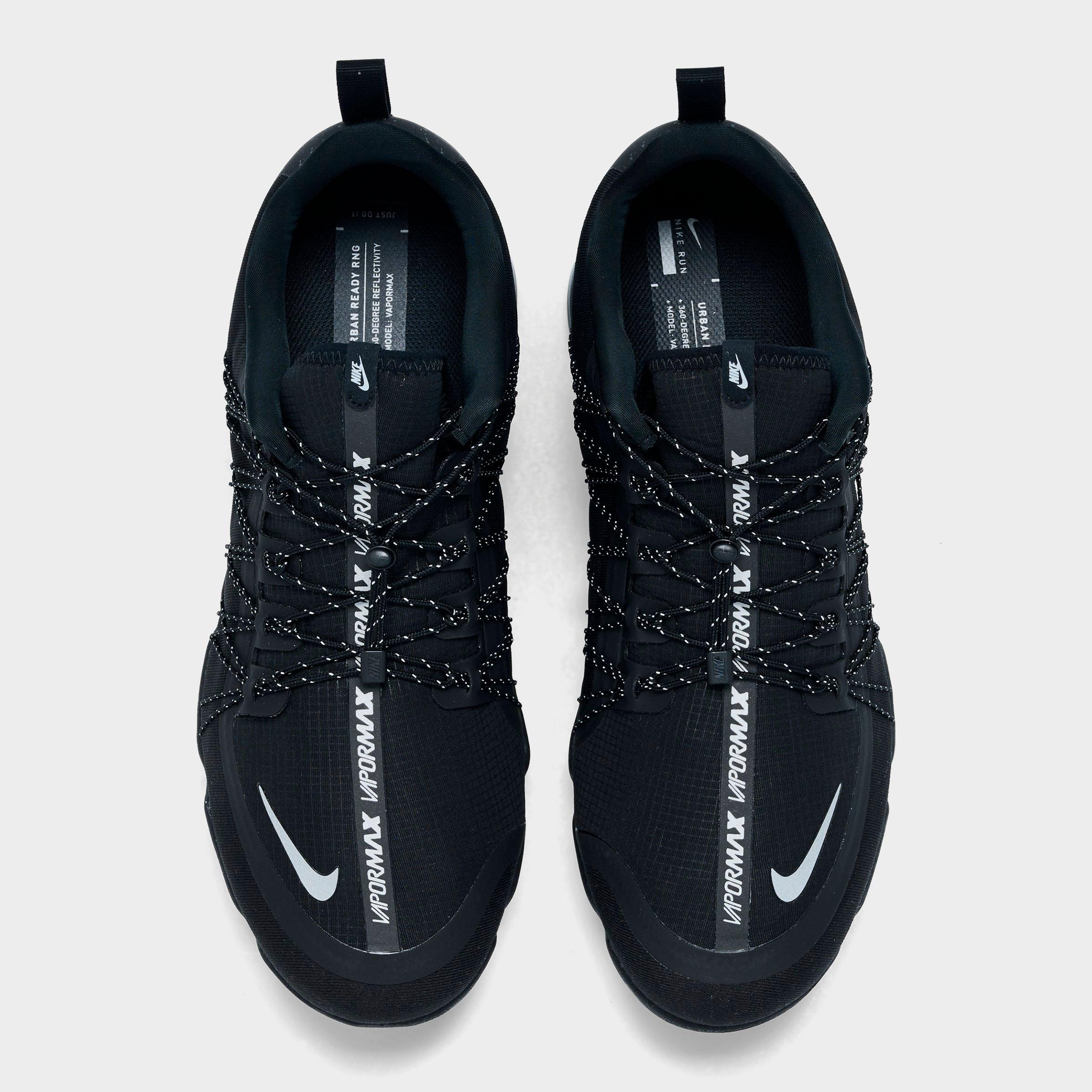 Men's Nithtke Air VaporMax Run Utility Running Shoes - Black/Reflective Silver/Black/Black - Top view