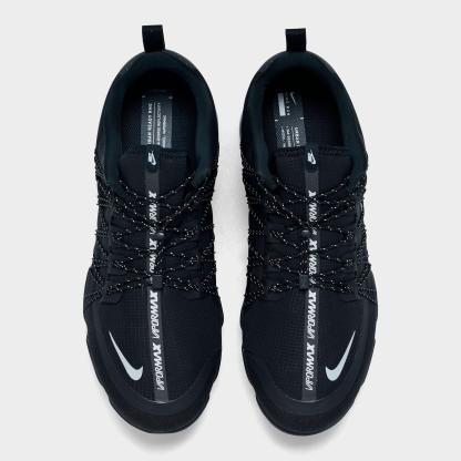 Men's Nithtke Air VaporMax Run Utility Running Shoes - Black/Reflective Silver/Black/Black - Top view